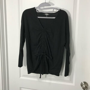Rewash Cotton Polyester Women’s Large Long Sleeve Black Top